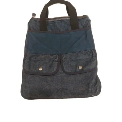 A.P.C. Rue Madame Paris Indigo Denim Multi Pocket Tote Bag No Shoulder Strap - Image 1 of 4