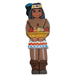 Handbemalte Indianer Mädchen Holzfigur 9,75 Zoll - Bild 1 von 8