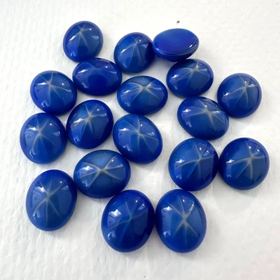 G66 RARO Cabujones de Cristal Vintage 12x10mm Azul Ovalado 'Estrella Zafiro' (18) Foto 1 de 3