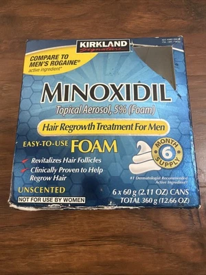 Kirkland Minoxidil 5% Foam Men Hair Regrowth Treatment 6 Months Exp:03/24 *READ* - Image 1 of 3