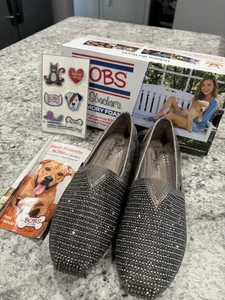 BOBS von Skecher’s - NEU - Gr. 6,5 W - Zinn - #31454 - glitzerndes Top - Lederdecksohle - weich - Bild 1 von 6