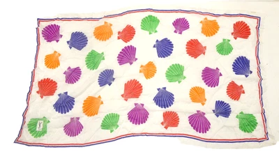 Bufanda vintage usada YSL Yves Saint Laurent multicolor concha marina para damas Foto 1 de 4