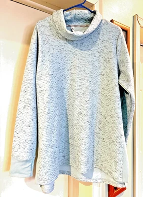 RBX Women's Live Life Active Cowl Neck Tunic Top Thumbholes Light Green Blue 2X - Image 1 of 4