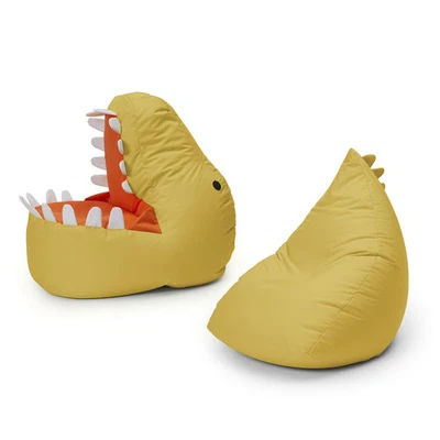 Kinder Sitzsack 2er Set Dino Sessel Beanbag Sitzkissen EPS Perlen Bezug waschbar - Bild 1 von 4
