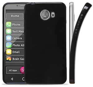 Noir Flexible Gel TPU Coque Skin pour Greatcall - Photo 1 sur 7