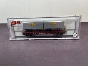 Atlas N Scale Train 37612 Flat Car with Trailers NEW YORK CENTRAL NYC 499719 - Picture 1 of 6