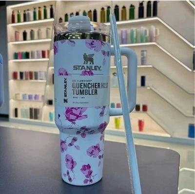 Stanley X Love Shack Fancy Cup - Happy Thoughts Quencher Rosa Beaux Blanco 40 OZ Foto 1 de 4