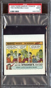 1978 TOPPS MARVEL COMICS # 17 THE INCREDIBLE HULK PSA 9 *DS13487 - Picture 1 of 2