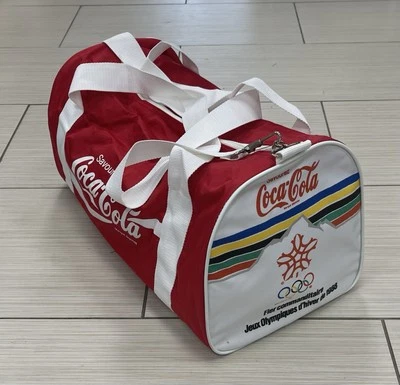 Bolsa de viagem esportiva vintage Coca-Cola 1988 Jogos Olímpicos de Inverno - Francesa rara - Imagem 1 de 4