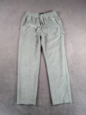 Pantalones de pana Forever 21 para hombre medianos verdes de nailon pierna recta informales con cordón Foto 1 de 4