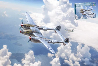 MODELLINO AEREO STATICO ITALERI P-38J E.T.O KIT MODELLISMO SCALA 1:48 - Immagine 1 di 4