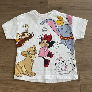 T-shirt bianca ZARA x Disney con personaggi dei cartoni animati bambina taglia 3-4 anni - Foto 1 di 5