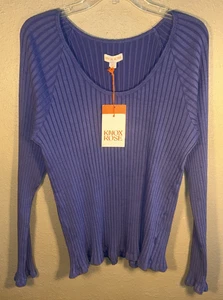 NWT Knox Rose Slim Fit Long Sleeve Ribbed Knit Shirt Sz XXL Lavender 10 - Picture 1 of 15