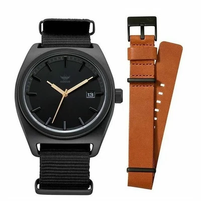 Reloj Adidas Originals Process PK2 con correas de nailon y cuero NUEVO Foto 1 de 4