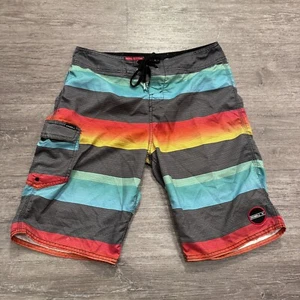 Oneill Board Shorts Mens 30 Striped Swim Trunks Bathing Suit Beach Cargo Hybrid - Picture 1 of 9