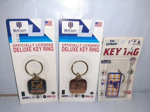LOT 3 VTG 1990's TAG EXPRESS & WINCRAFT ST LOUIS BLUES NHL HOCKEY KEYCHAINS Cover