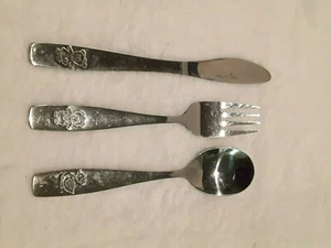 Baby Child Youth Spoon fork knife set Duck Kiddie Kutlery teddy girl boy cutlery - Picture 1 of 3
