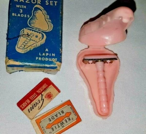 Kewtie Razor Set Vintage 1930-40's For Women Pink W/ Blades - Picture 1 of 3