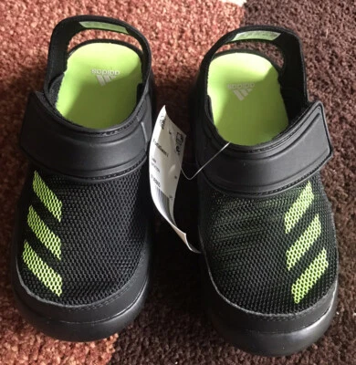 Adidas FortaSwim 1 Swim Nation Sandal Shoes Toddler Boy Sz  9 BLACK/LIME NWT - Image 1 of 4