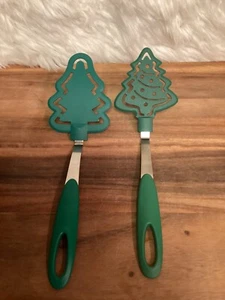 NUEVO - Juego Mixto/2 Espátulas Verde Árbol de Navidad - Imagen 1 de 2