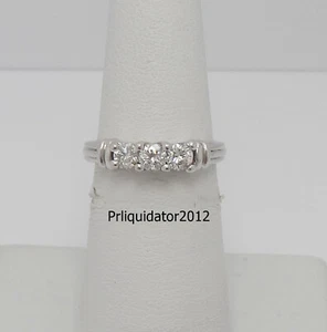 1/2CT Natural Diamond Anniversary Engagement Wedding Bridal Ring 10K White Gold - Picture 1 of 14