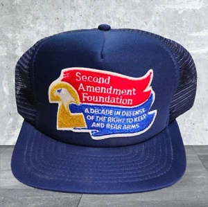 Vintage Second Amendment Foundation  Gun Rights Mesh Trucker Snapback Hat Cap - Picture 1 of 2