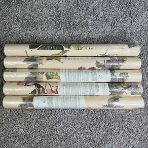 York Wallcoverings Antonia Vella AD8663 Floral Tan Purple Green Burgundy 5 Rolls - Picture 1 of 9