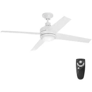 HOME DECORATORS Mercer 52 in. Integrated LED White Ceiling Fan w/ Light & Remote - Picture 1 of 4