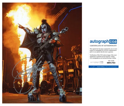 KISS Gene Simmons signed Autograph 8x10 Photo Autographed ACOA COA Cover