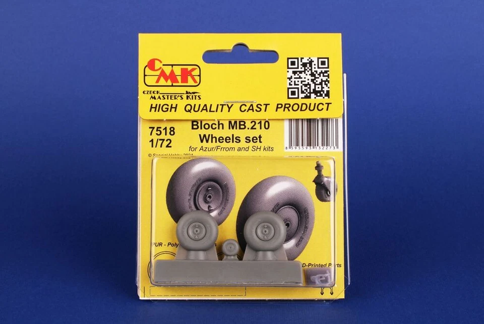 CMK 129-7518 - 1:72 Bloch MB.210 Mainwheels And Tailwheel W/ Leg - Nuovo - Immagine 1 di 1