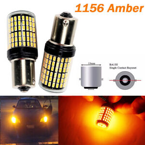 Amber Brake Light 1156 BA15S P21W 7506 3497 1141 144 LED Bulb A1 BM MI AW LAX