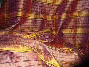 SILK TARTAN SLUB DUPION FABRIC, 109 cm wide, NEW, BRIDAL, EVENING, AUSTRALIAN - Picture 1 of 4
