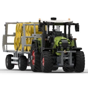 MOC-94474+MOC-31011 Extendable Farm Tractor with Bale Trailer Model 1750 Pieces - Picture 1 of 6