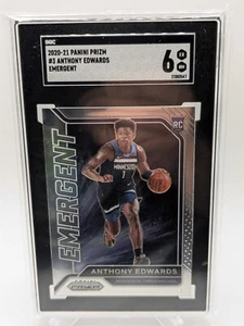 ANTHONY EDWARDS SGC 6 2020-21 PANINI PRIZM #3 ROOKIE EMERGENT SILVER PRIZMS RC  - Bild 1 von 2