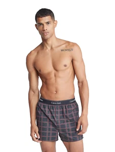 Calvin Klein Men's Multicolor Plaid Modern Holiday Slim Boxer Brief Size Small - Picture 1 of 7