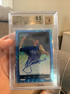2012 Bowman Chrome Prospect Auto Blue Wave Refractors Andrelton Simmons BGS 9.5