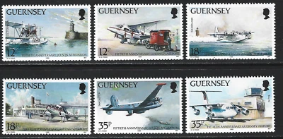 1989 Guernsey Sg 456/461 50th Anniversary of Guernsey Airport MNH - Image 1 of 2