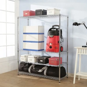 Modular Wire Storage Shelf 1500 x 350 x 1800mm Steel Shelving in Chrome - Picture 1 of 7