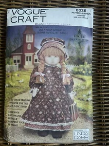 Vogue 8336 Early American Doll 18" Clothes Sewing Pattern Prairie Dress UNCUT - Picture 1 of 2