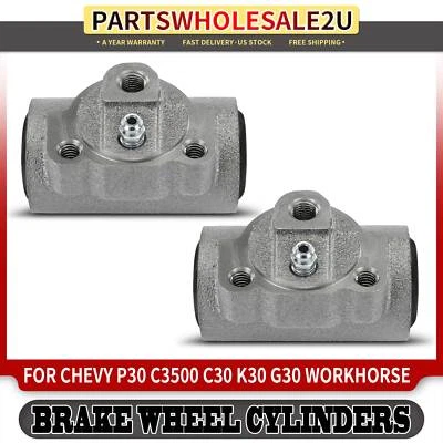 2x Cilindro de rueda de freno de tambor lateral trasero para Chevy P30 K30 C3500 C30 G30 Workhorse Foto 1 de 4
