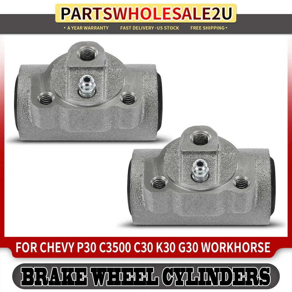 2x Cilindro de rueda de freno de tambor lateral trasero para Chevy P30 K30 C3500 C30 G30 Workhorse Foto 1 de 4