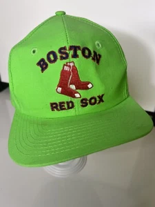 Vintage Boston Red Sox neongrün Snapback Baseballkappe Mütze Einheitsgröße - Bild 1 von 9