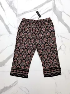 NWT! KOBI HALPERIN Plus Size XXL Floral Paisley 100% Silk HEDDIE Pants Pull-On - Picture 1 of 9