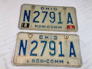1985 Ohio Nummernschild N2791A blau weiß schön 85 Paar NON-COMM - Bild 1 von 2