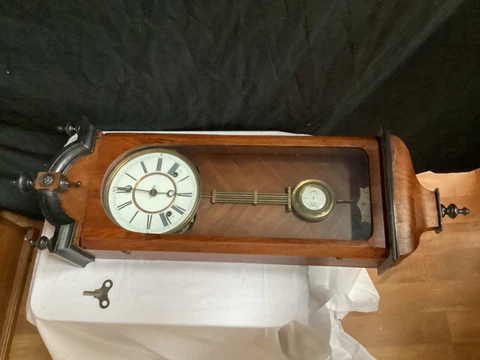 Rare antique Black Forest R&A Walnut rosewood Burl regulator wall clock Cover