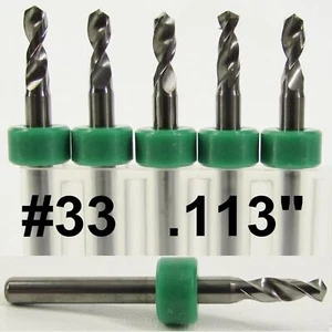 Broca de carburo sólido de .113" #33 cinco piezas - con vástagos de 1/8" R/S - Imagen 1 de 4