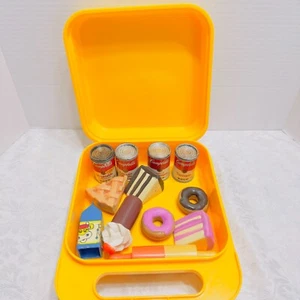 Tupperware Fun Food Lunch Box Yellow Ice-cream Cake Soup Toy Set VTG Pie Milk - Picture 1 of 10