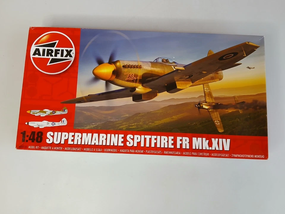 Kit Modelo AIRFIX Escala 1:48 #A05135 Supermarine Spitfire FR Mk.XIV ~ Caja Abierta Foto 1 de 4