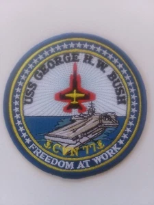 USS GEORGE H W BUSH CVN 77 U.S.NAVY PATCH 4" PORTAEREI MARINAIO SOLDATO USA - Foto 1 di 1