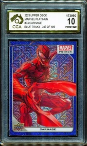 2023 Upper Deck Marvel Platinum Blue Traxx #74 Carnage 347/499 CGA 10 - Bild 1 von 3